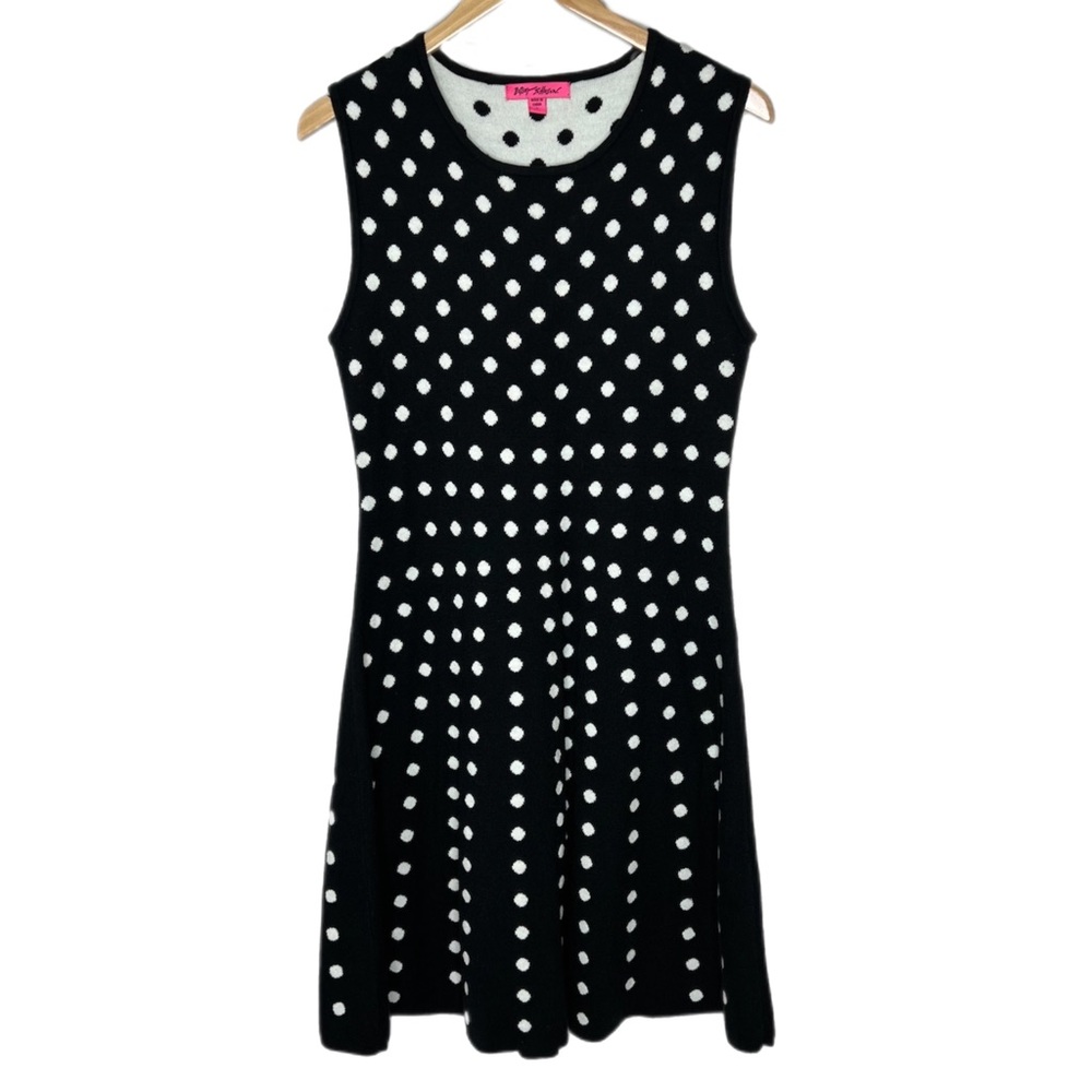 Betsey Johnson A-line Black and White Midi Dress